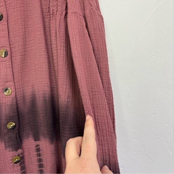 Purejill Women's Button Front Blouse Medium Petite Cotton Shirt - Picture 3 of 9